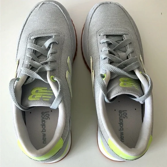 New Balance 501 v1 Women's Sneakers in Gray and Neon Yellow sz 8.5 - Picture 4 of 11